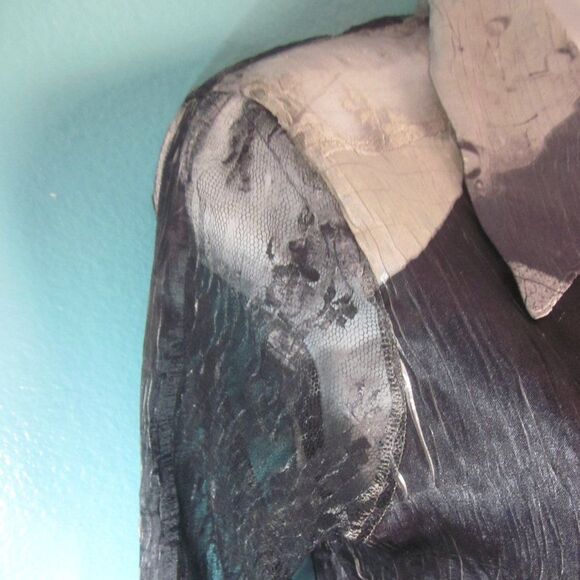 Komarov Womens Size M Button Up Blouse with Lace Up Back - Picture 8 of 14